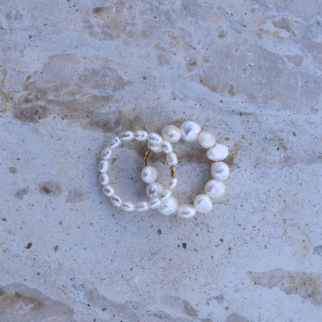 Pearl Ring Freshwater Pearls and Mini Rice Pearls