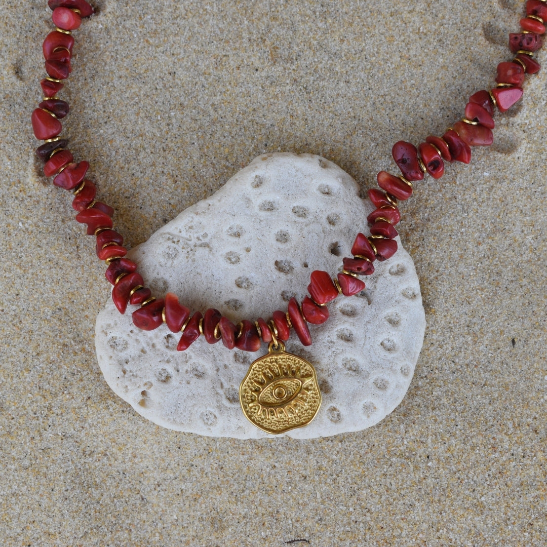 Red Coral Necklace - Goldieboxx Jewellery