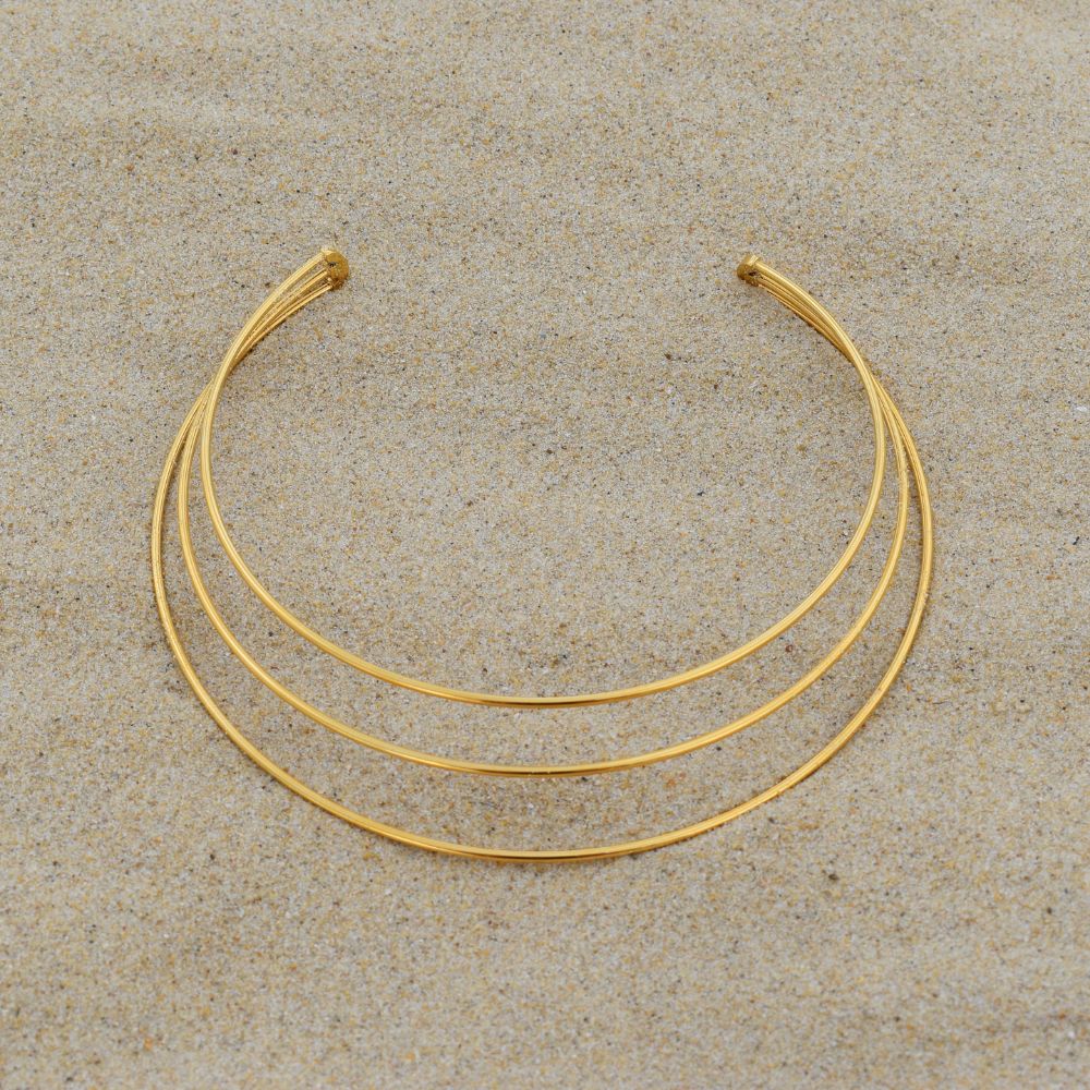 Tiona Necklace | Gold Three Layer Necklace - My Store