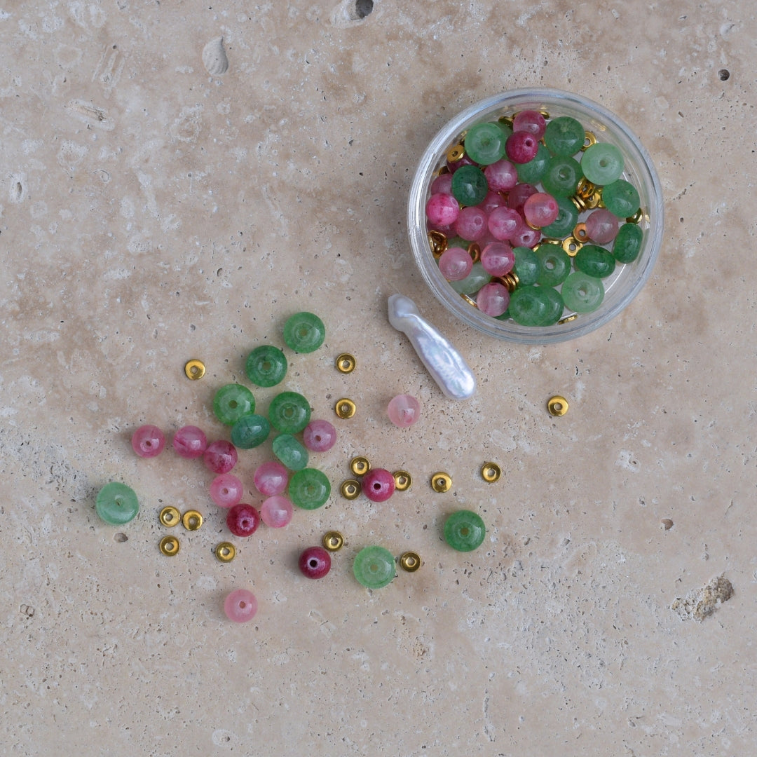 Green and Pink Mini Bead Kit - Goldieboxx Jewellery