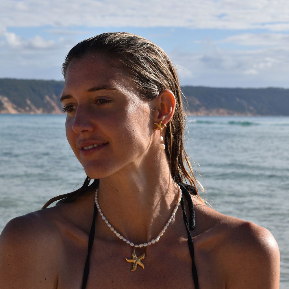 Starfish & Pearl Necklace - Goldieboxx Jewellery