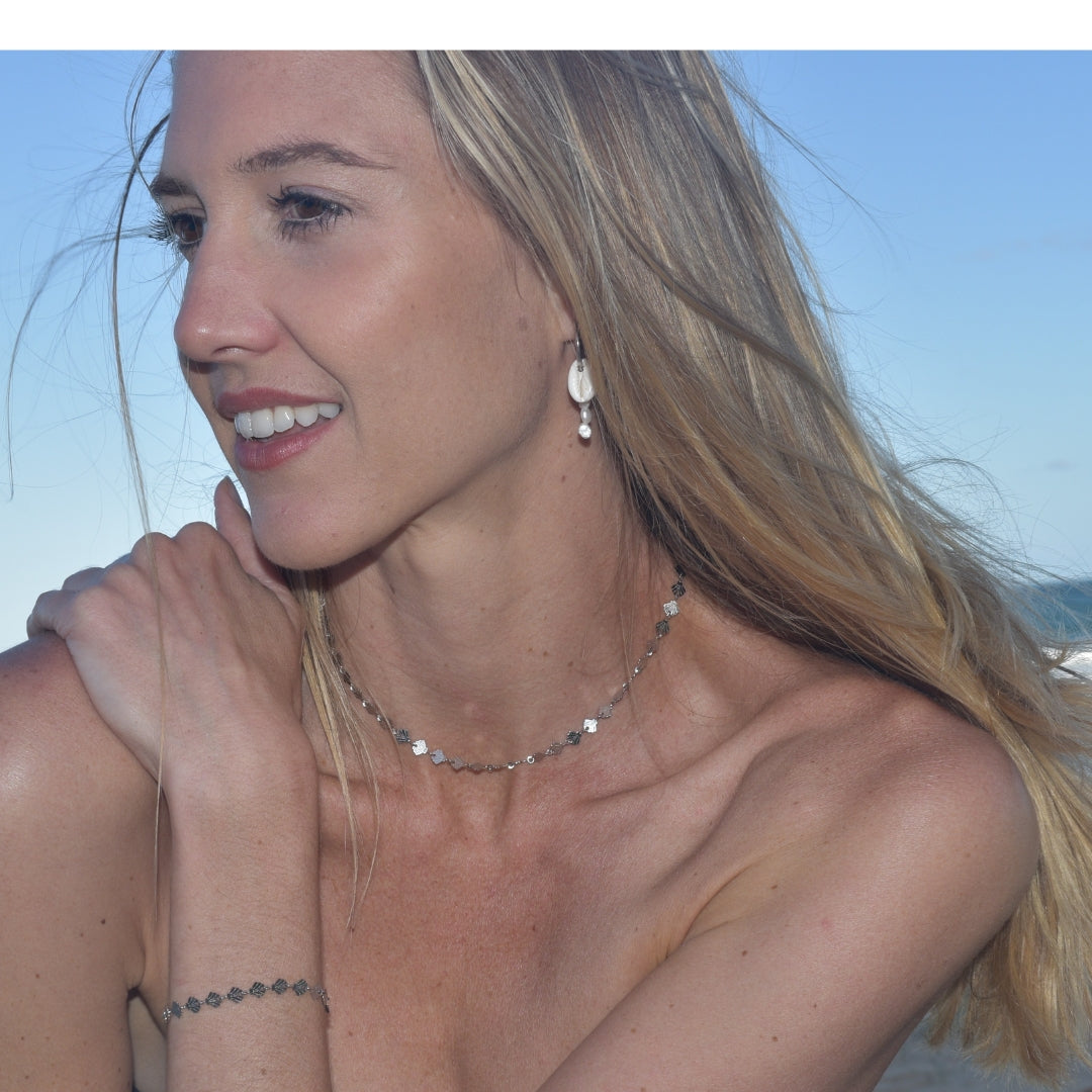 Cowrie Shell & Pearl Hoops - Goldieboxx Jewellery