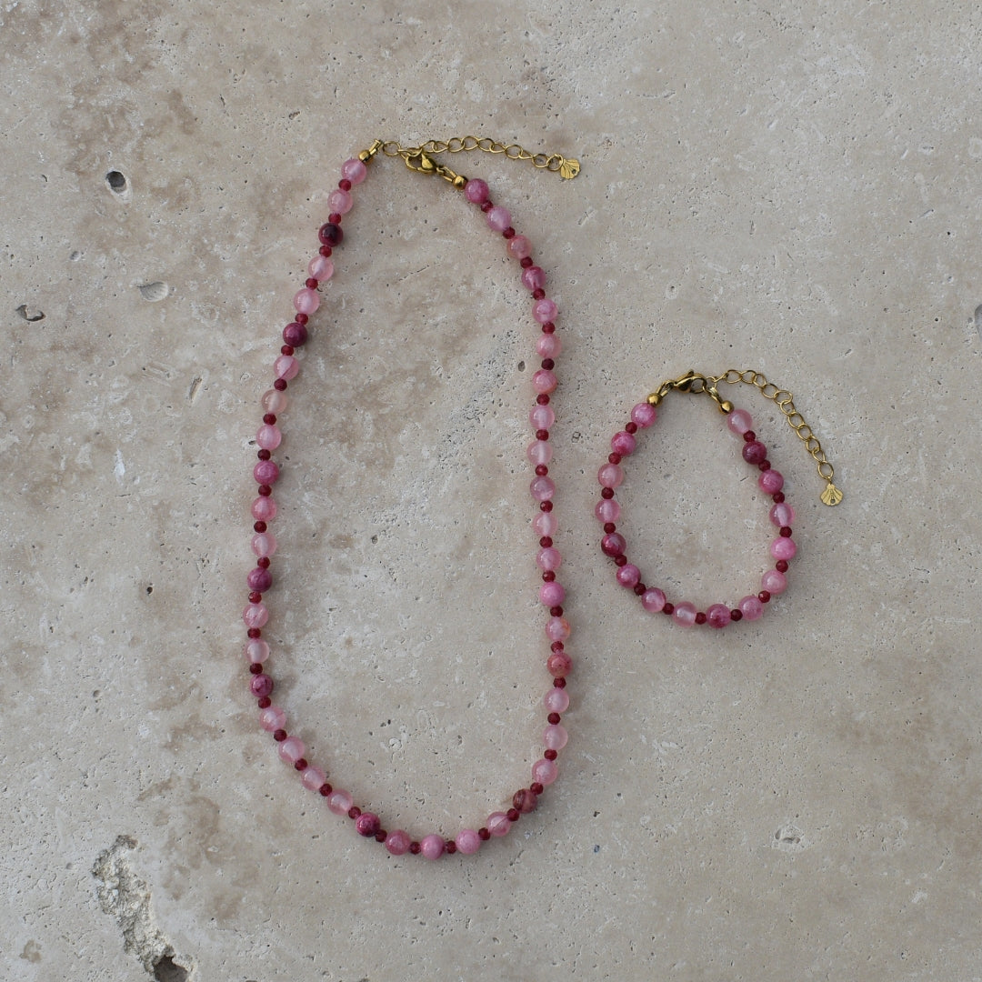 Pink Agate and Ruby Mini Bead Kit - Goldieboxx Jewellery