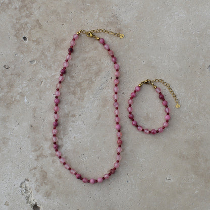 Pink Agate and Ruby Mini Bead Kit - Goldieboxx Jewellery