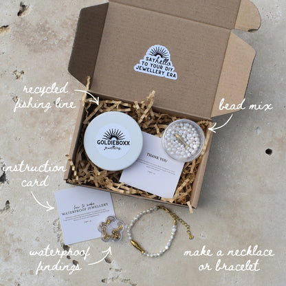 Sardine and Pearl Mini Bead Kit - Goldieboxx Jewellery