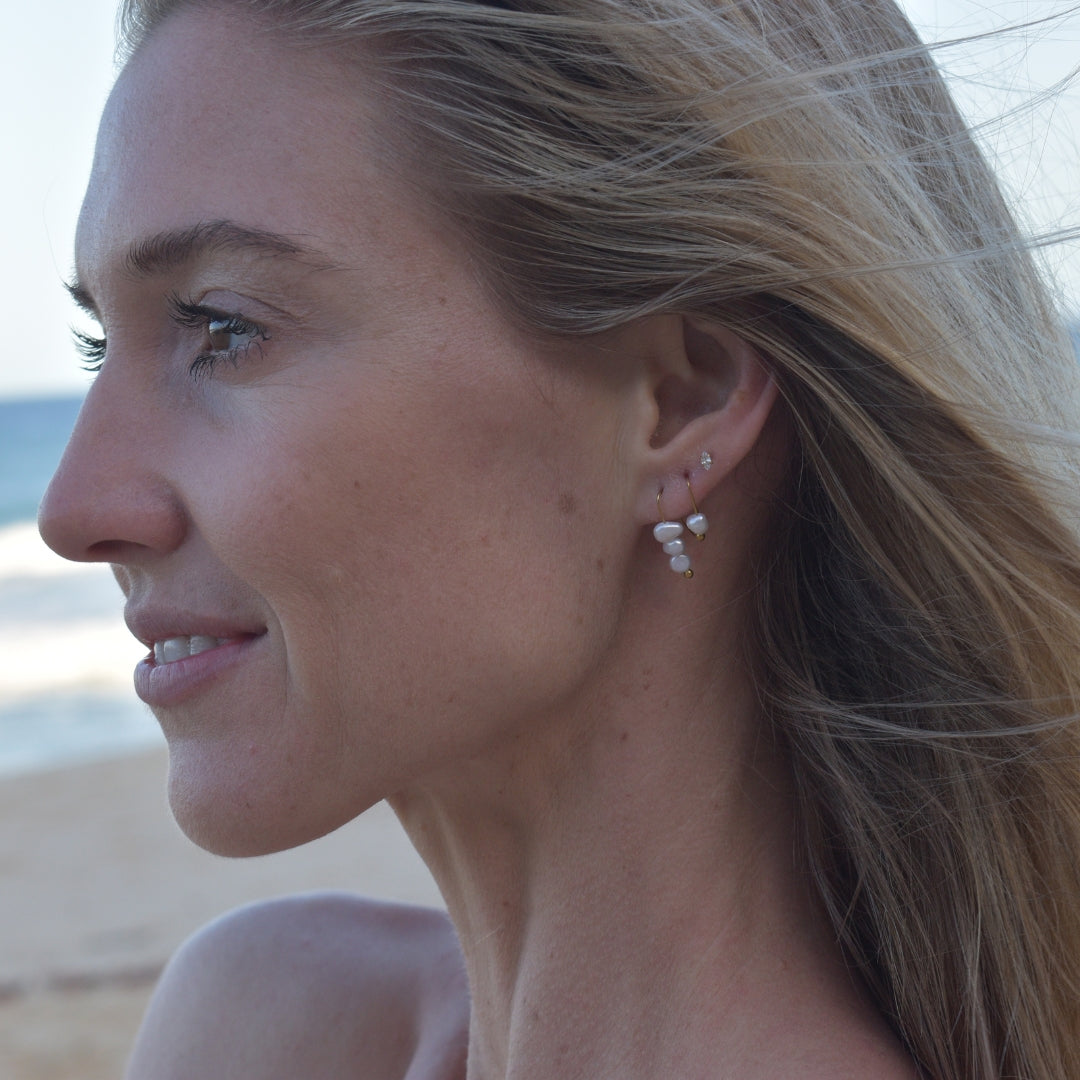 Pearl & Agate Drop Mini Earring Kit - Goldieboxx Jewellery