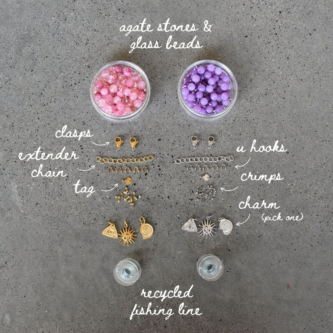Agate Stone Mini Bead Kit - Goldieboxx Jewellery