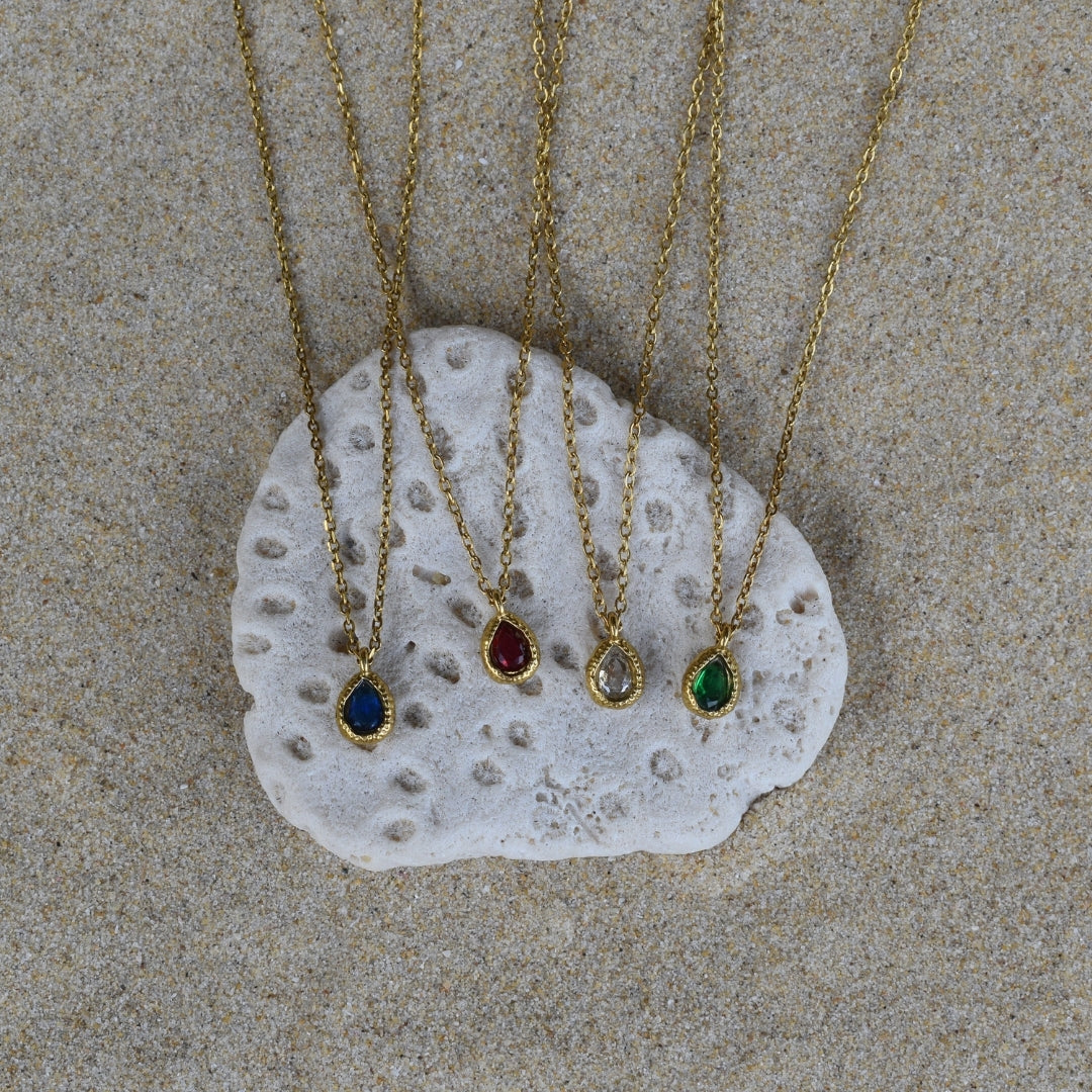 Teardrop Stone Necklace - Goldieboxx Jewellery