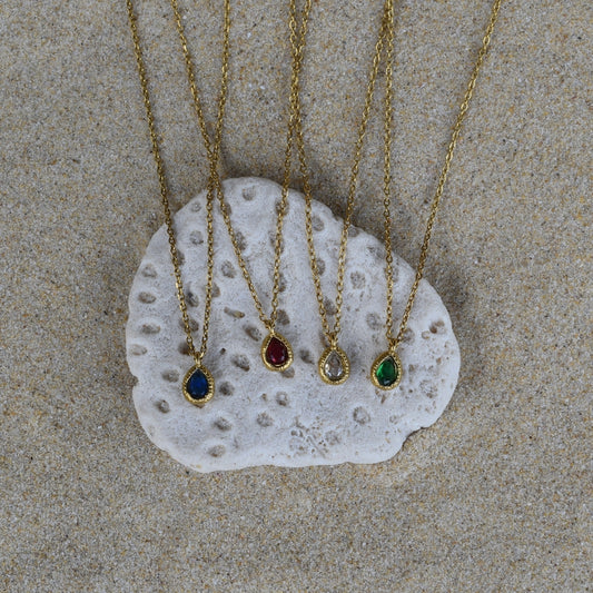 Teardrop Stone Necklace - Goldieboxx Jewellery