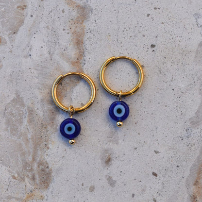 Evil Eye Hoops - Goldieboxx Jewellery