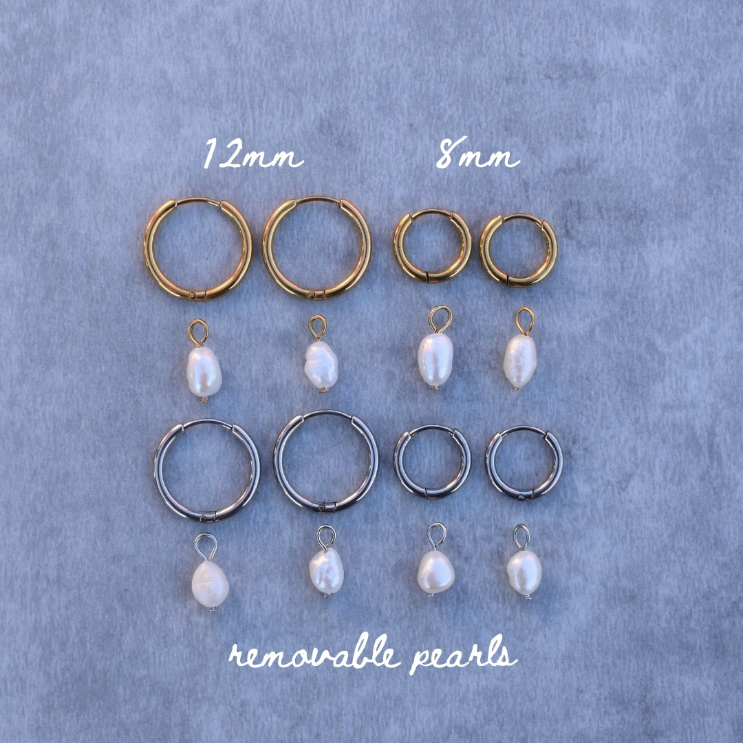 Pearl Hoops - Goldieboxx Jewellery
