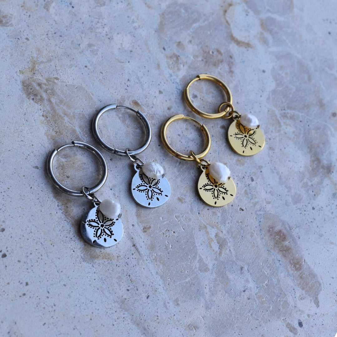 Sea Coin Hoops - Goldieboxx Jewellery