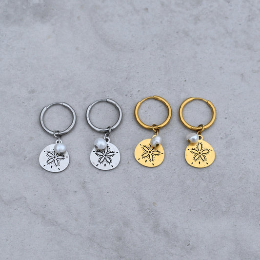 Sea Coin Hoops - Goldieboxx Jewellery