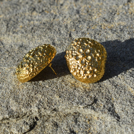 Brittney Earrings - Gold Vintage Chunky Studs - My Store