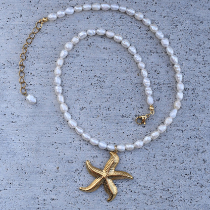 Starfish & Pearl Necklace - Goldieboxx Jewellery