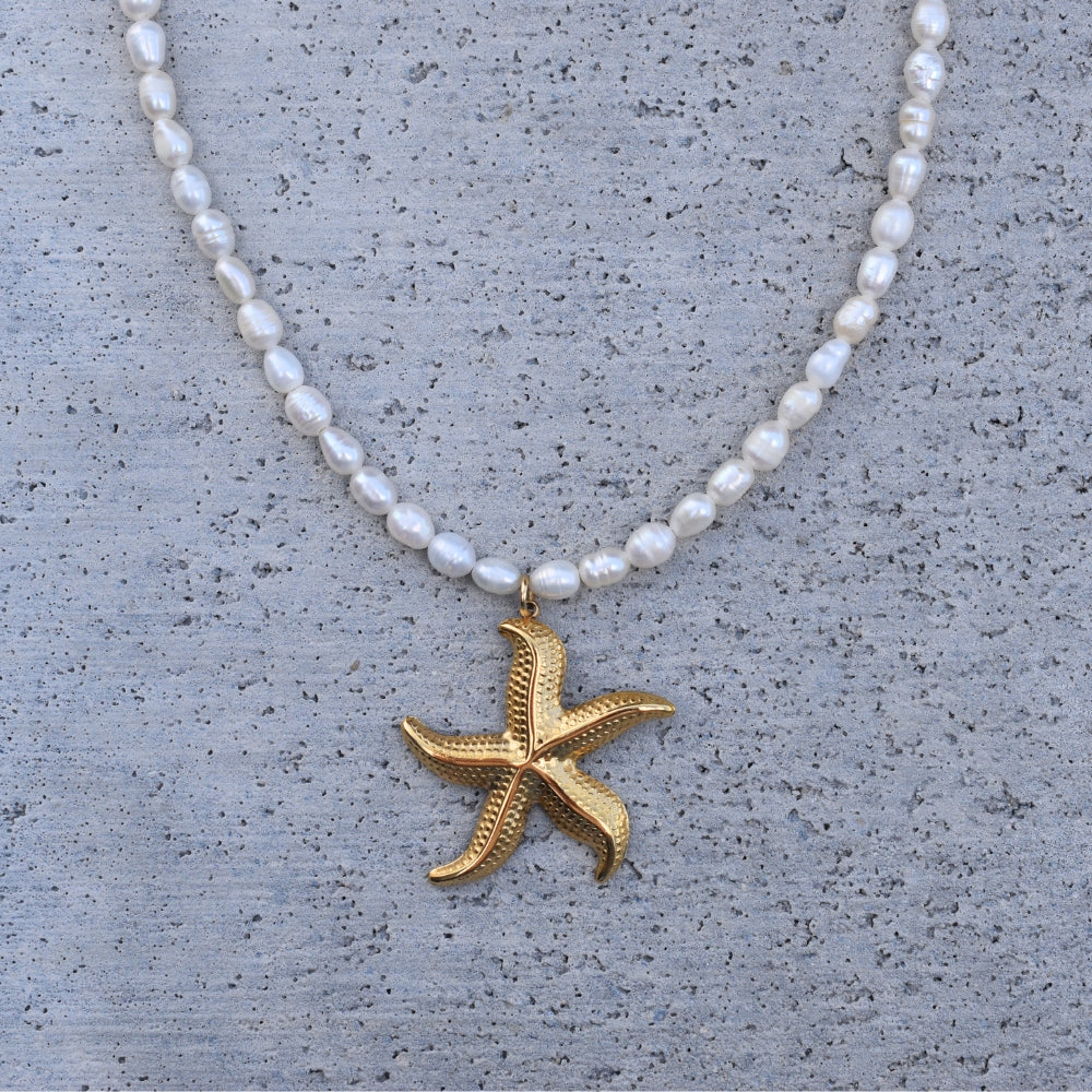 Starfish & Pearl Necklace - Goldieboxx Jewellery