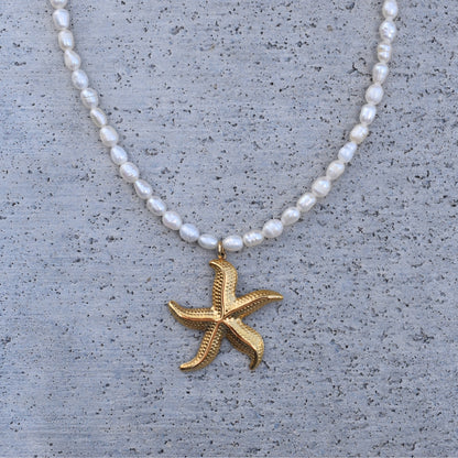 Starfish & Pearl Necklace - Goldieboxx Jewellery