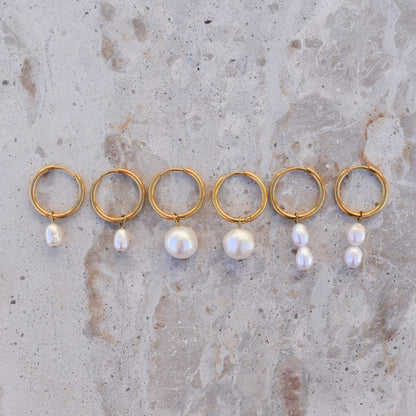 Pearl Hoops - Goldieboxx Jewellery
