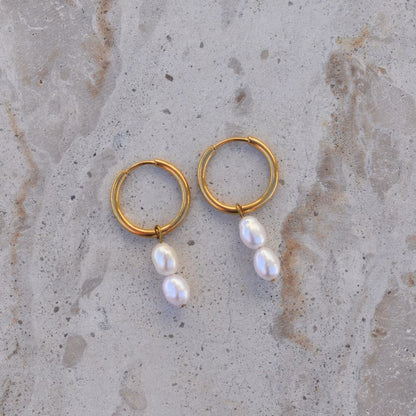 Pearl Hoops - Goldieboxx Jewellery