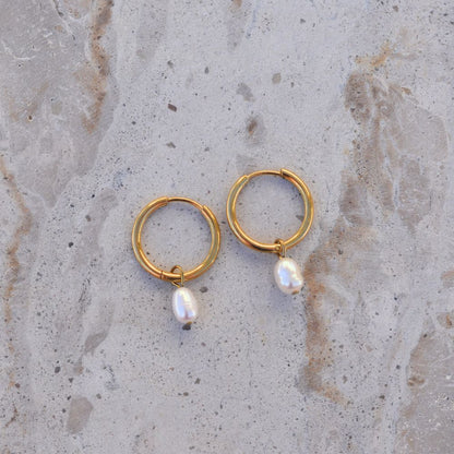 Pearl Hoops - Goldieboxx Jewellery