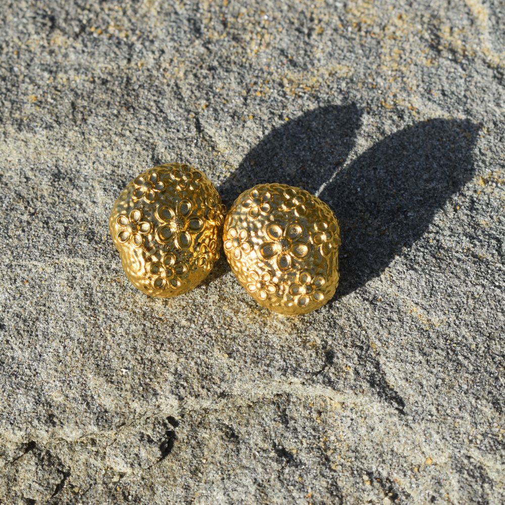 Brittney Earrings - Gold Vintage Chunky Studs - My Store
