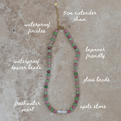Green and Pink Mini Bead Kit - Goldieboxx Jewellery