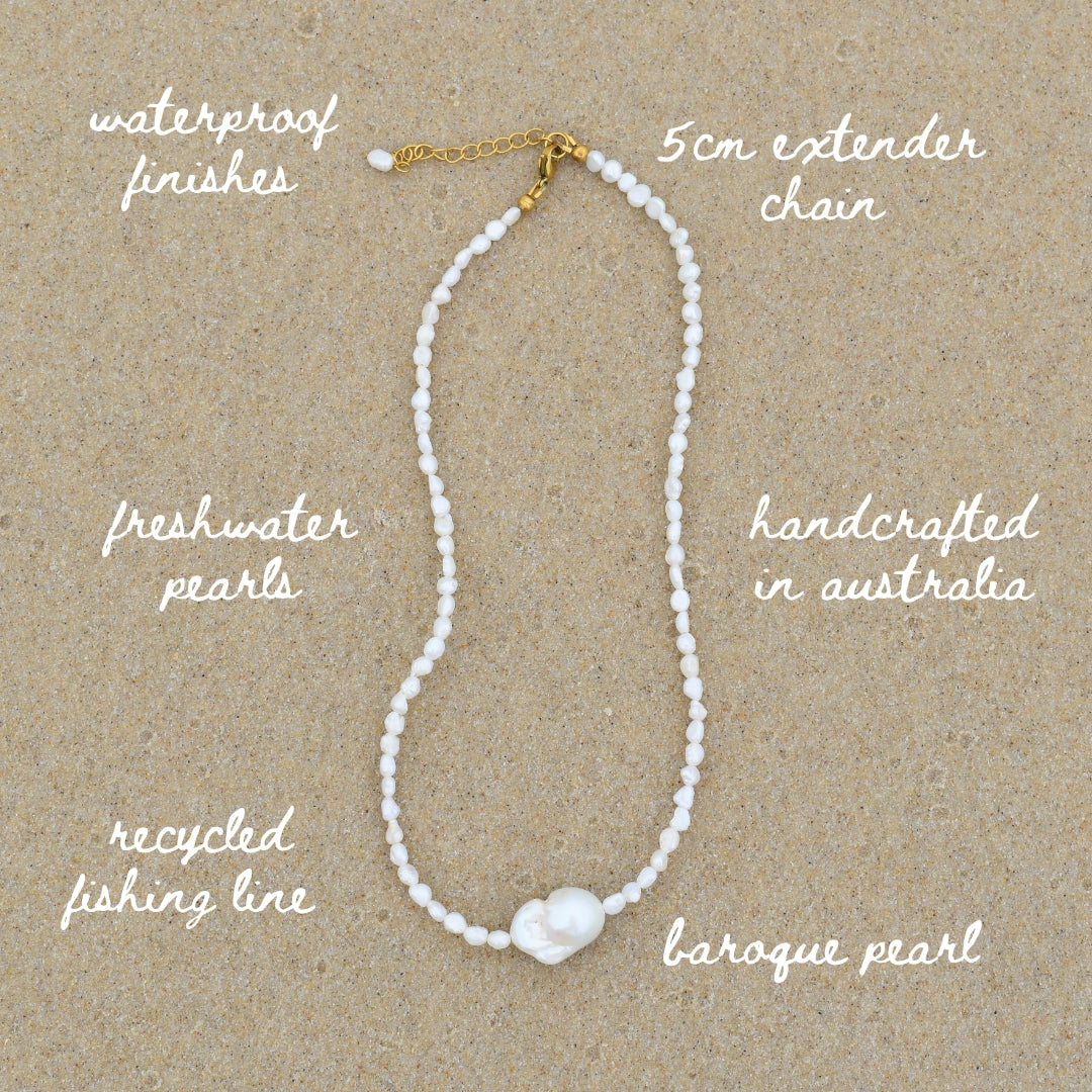 Moon Pearl Necklace - Goldieboxx Jewellery