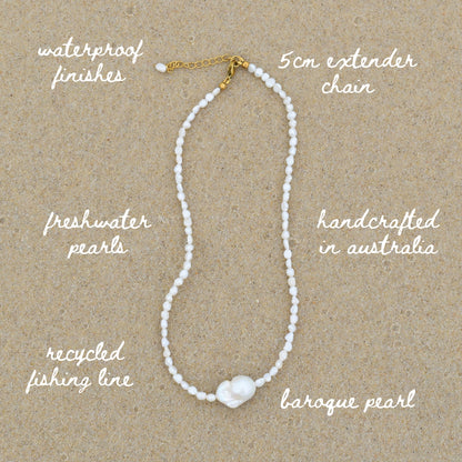 Moon Pearl Necklace - Goldieboxx Jewellery