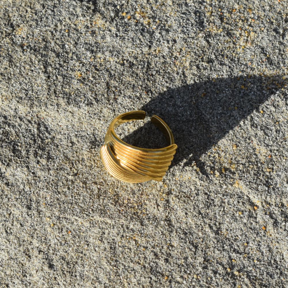 Josephine Ring | Vintage Gold Staggered Open Ring - My Store