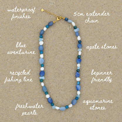 Whitehaven Blue Mini Bead Kit - Goldieboxx Jewellery