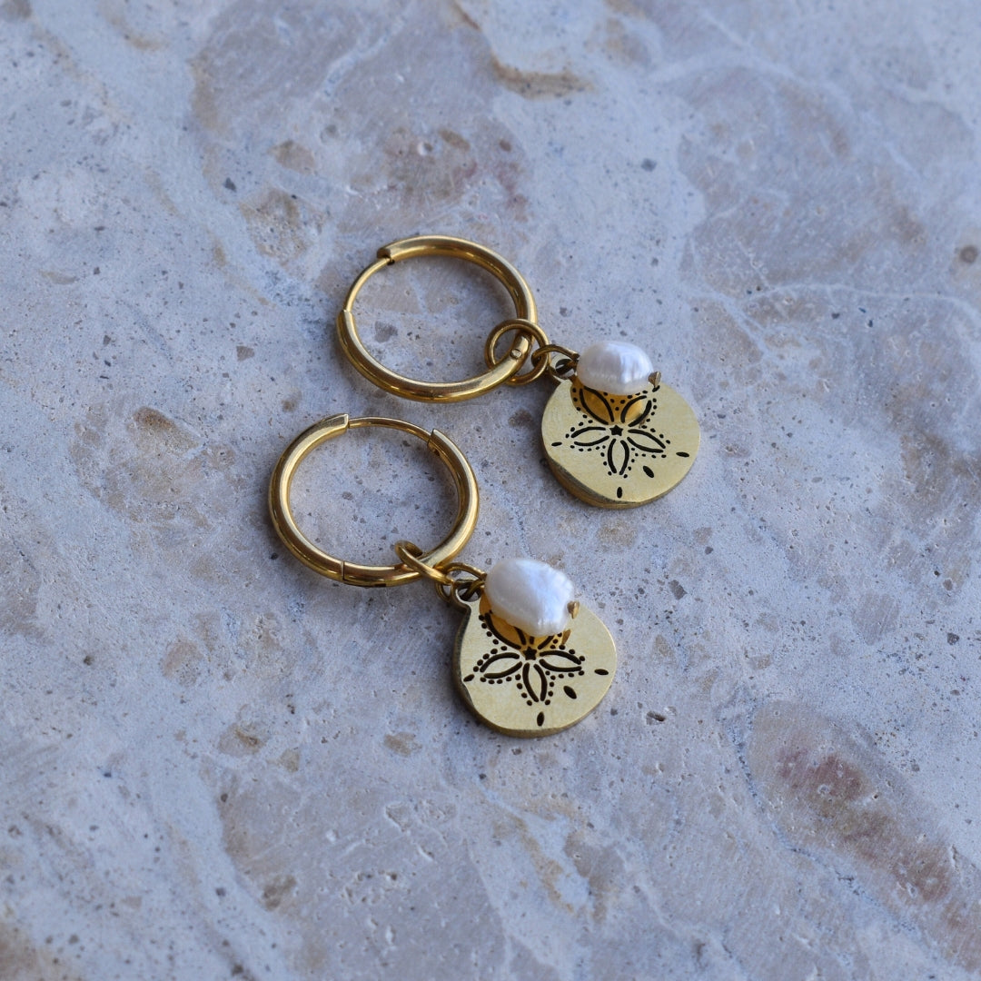 Sea Coin Hoops - Goldieboxx Jewellery