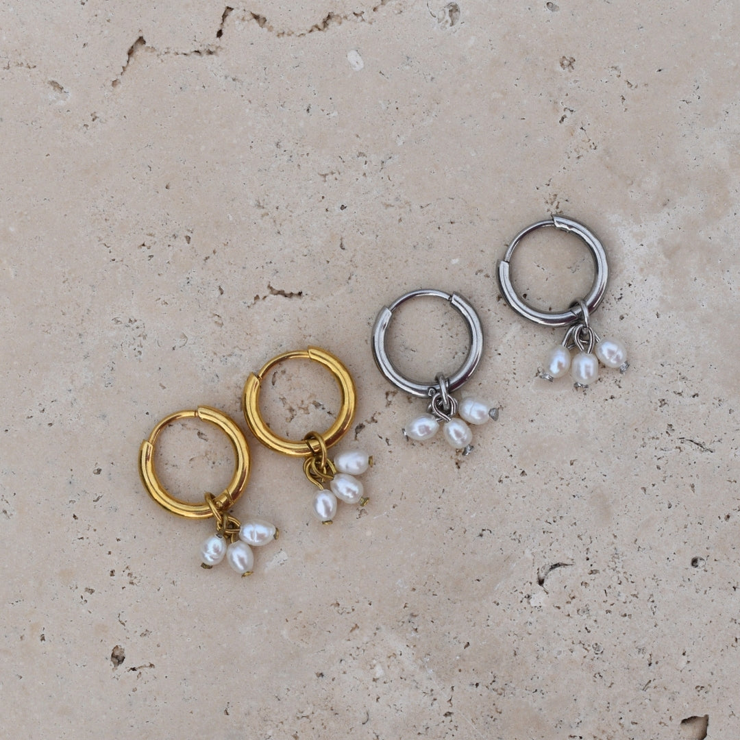 Pearl Tassel Hoops - Goldieboxx Jewellery