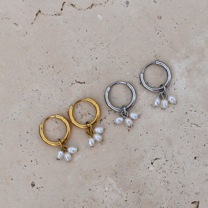 Pearl Tassel Hoops - Goldieboxx Jewellery