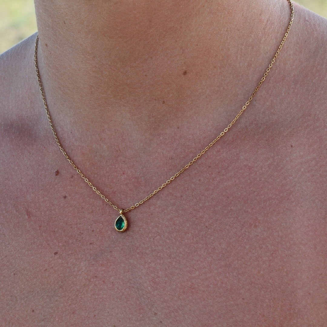 Teardrop Stone Necklace - Goldieboxx Jewellery