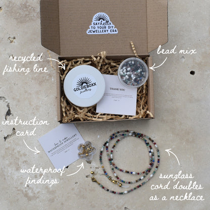 Rainbow Sunglass Cord Mini Bead Kit - Goldieboxx Jewellery