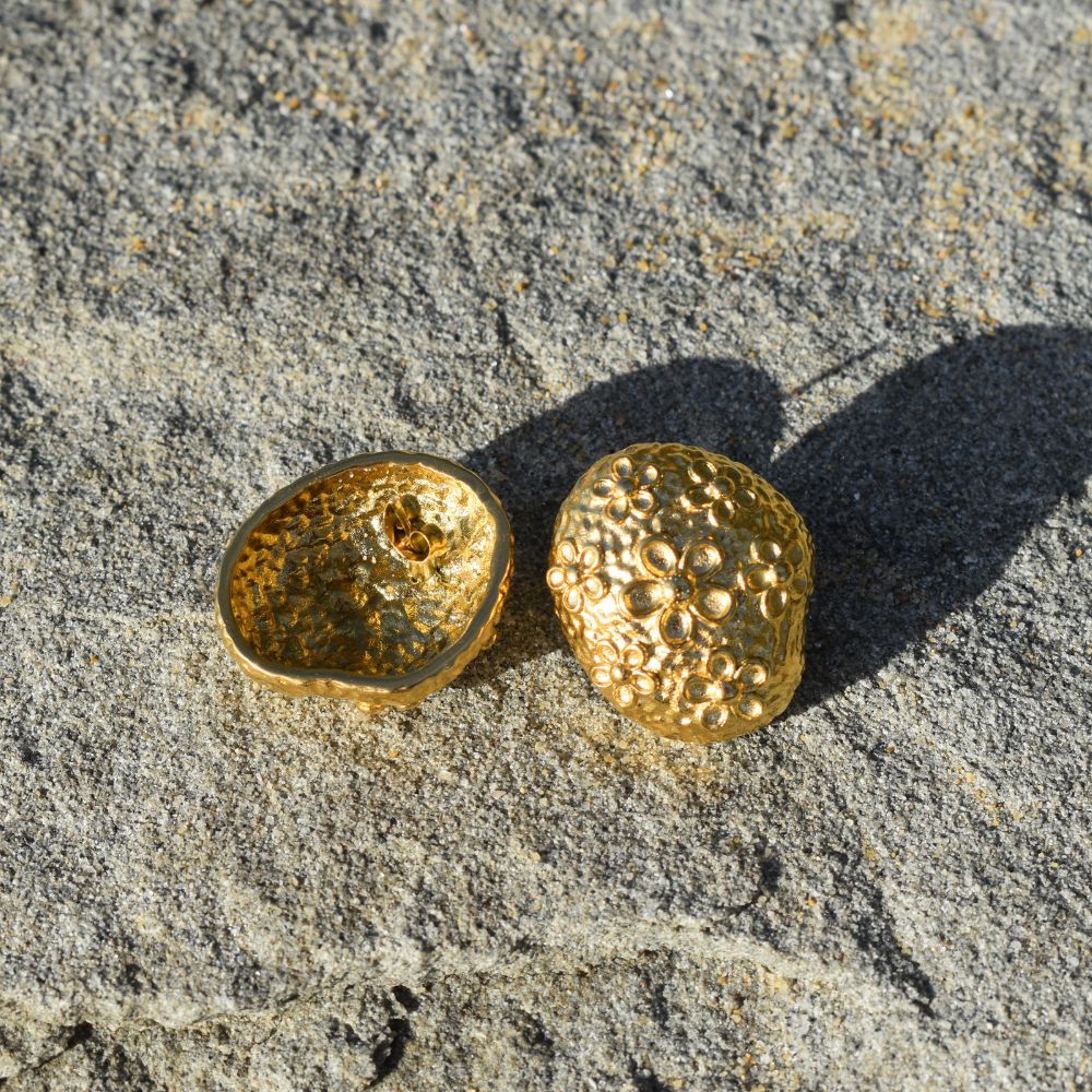 Brittney Earrings - Gold Vintage Chunky Studs - My Store