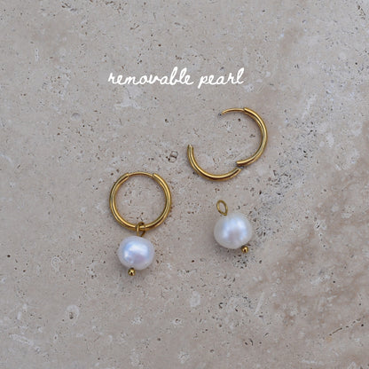 Classic Pearl Hoops - Goldieboxx Jewellery