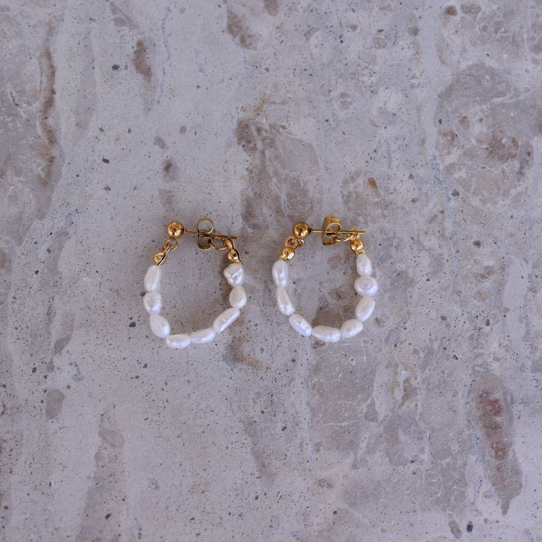 Multi Pearl Hoops - Goldieboxx Jewellery