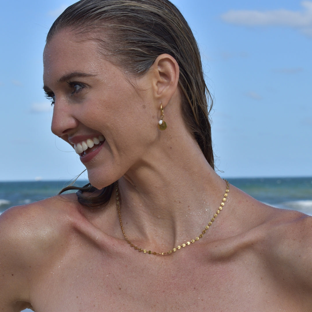 Sea Coin Hoops - Goldieboxx Jewellery