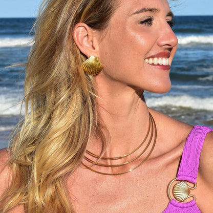 Tiona Necklace | Gold Three Layer Necklace - My Store