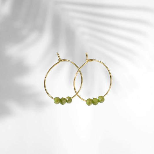 Green Beaded Hoops - My Store