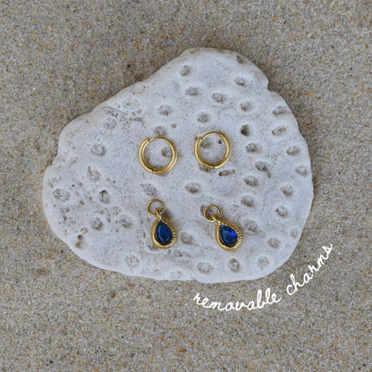 Teardrop Stone Hoops - Goldieboxx Jewellery