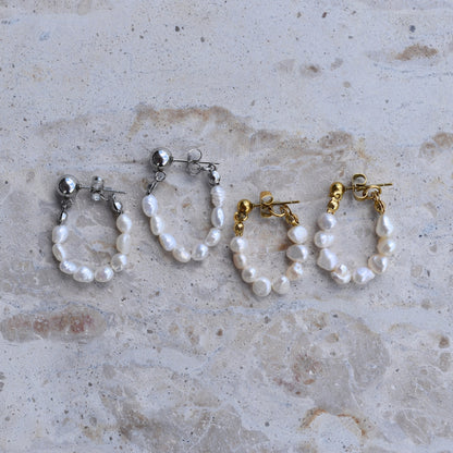 Multi Pearl Hoops - Goldieboxx Jewellery