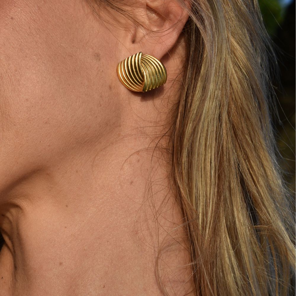 Josephine Earrings | Vintage Gold Studs - My Store