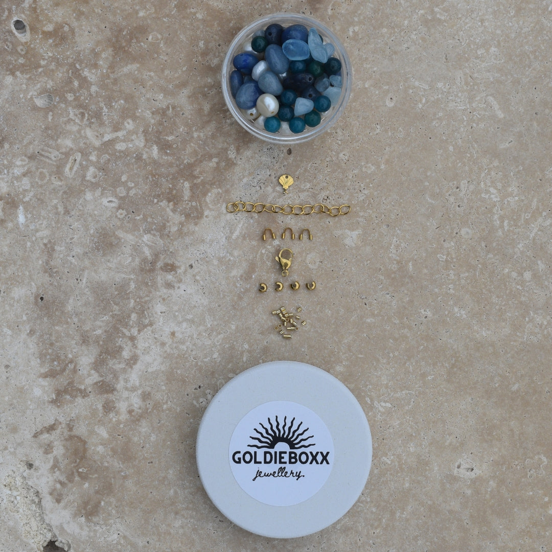Whitehaven Blue Mini Bead Kit - Goldieboxx Jewellery