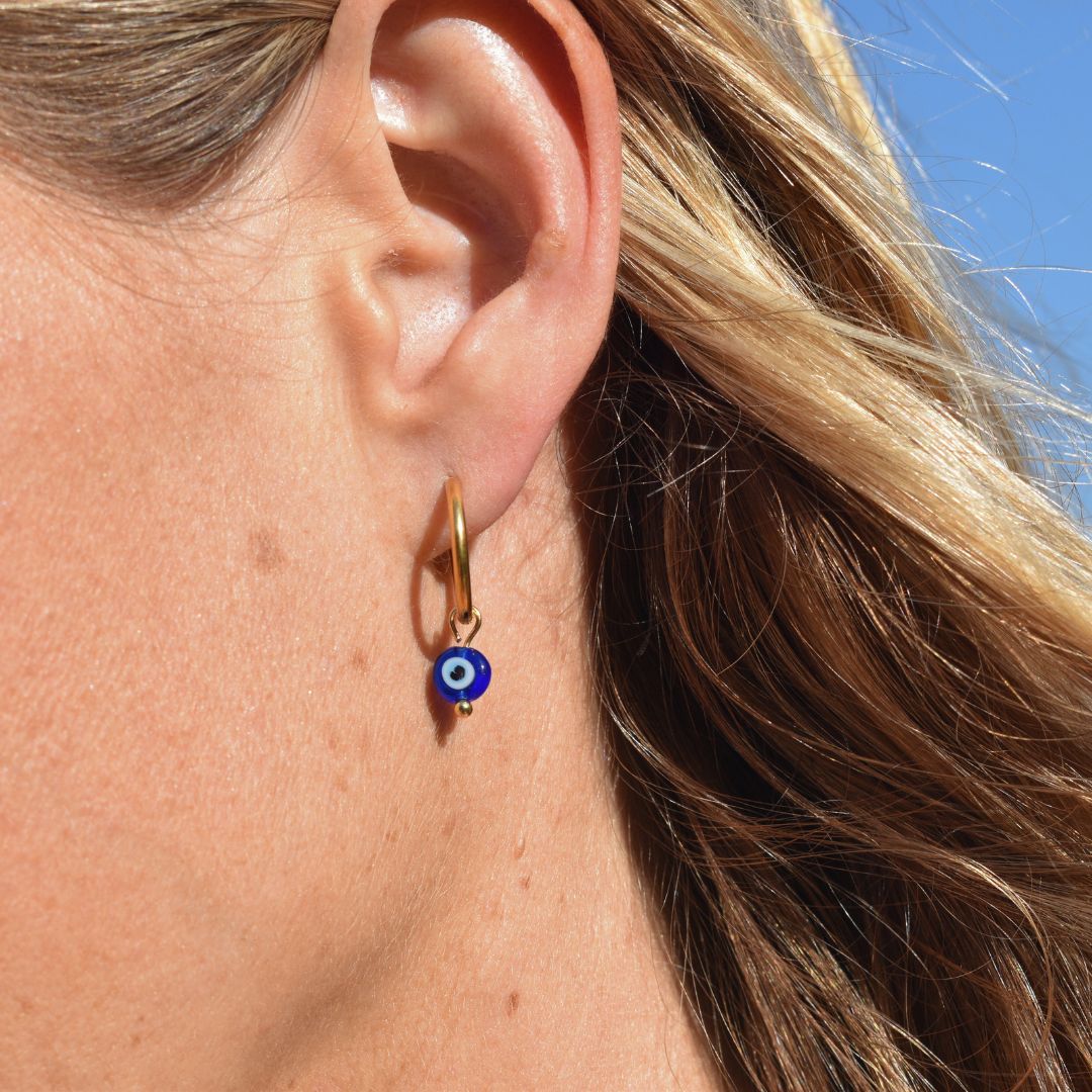 Evil Eye Hoops - Goldieboxx Jewellery