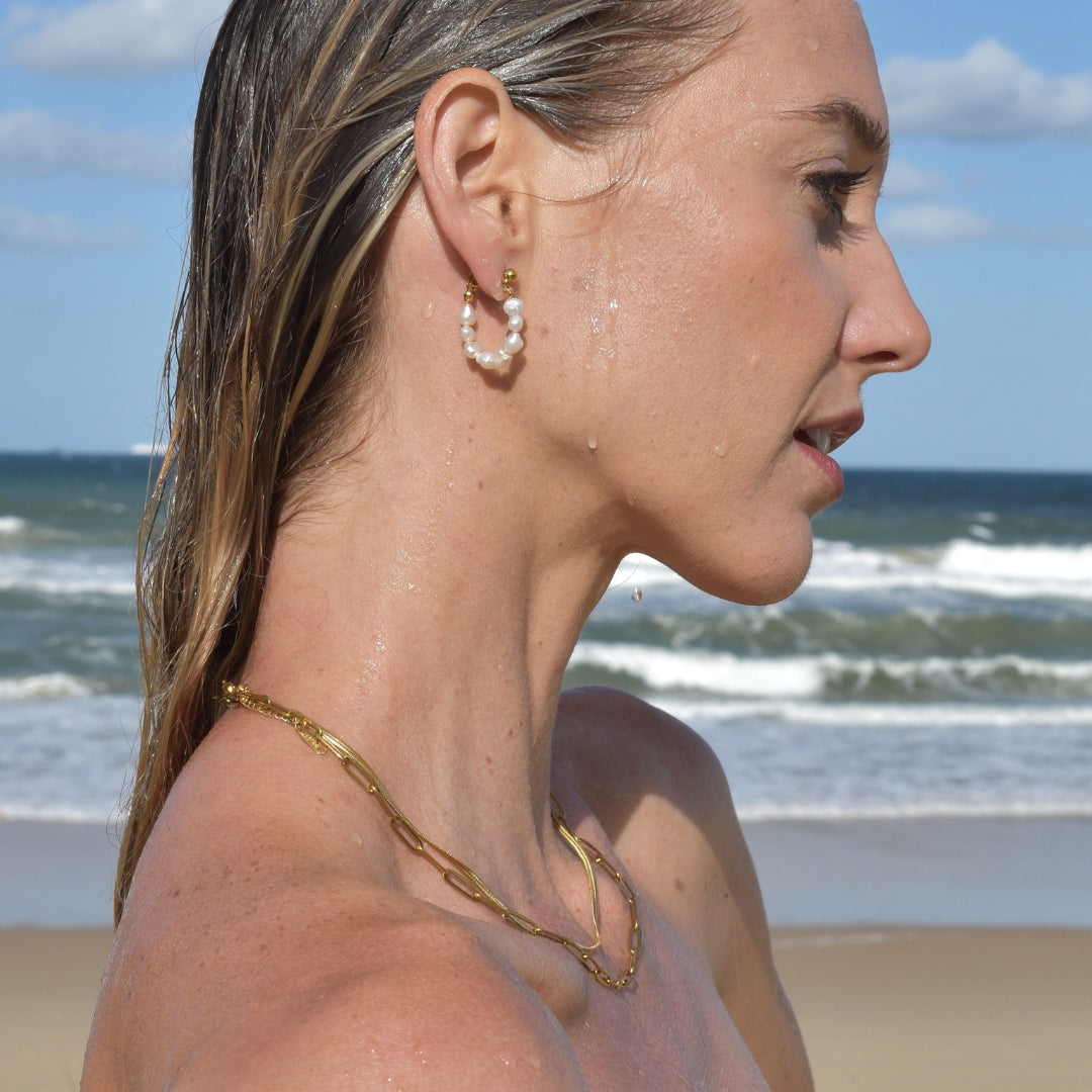 Multi Pearl Hoops - Goldieboxx Jewellery