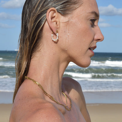 Multi Pearl Hoops - Goldieboxx Jewellery