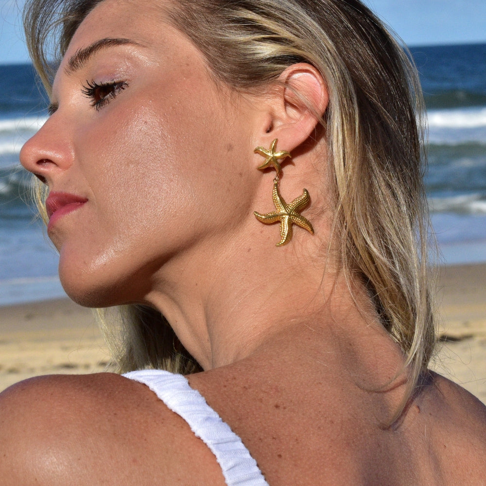 The Ella Earrings | Waterproof Gold Starfish Studs - My Store