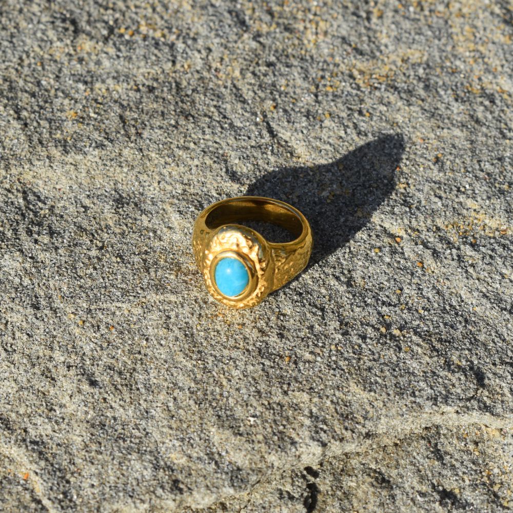 Katrina Ring | Gold Ring With Larimar Stone - My Store